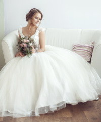 Bride on chair