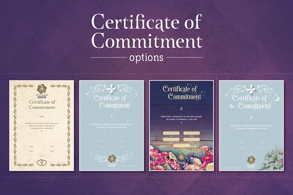Order your commitment ceremony commemorative certificate