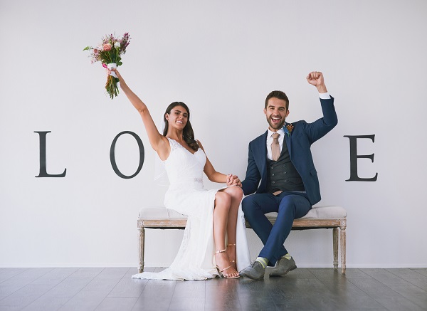 Couple with love sign