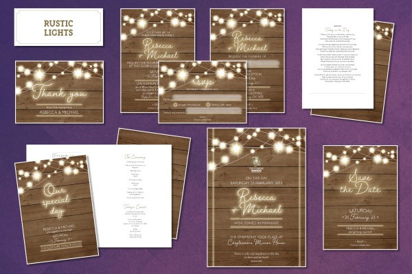 Rustic Lights stationery theme