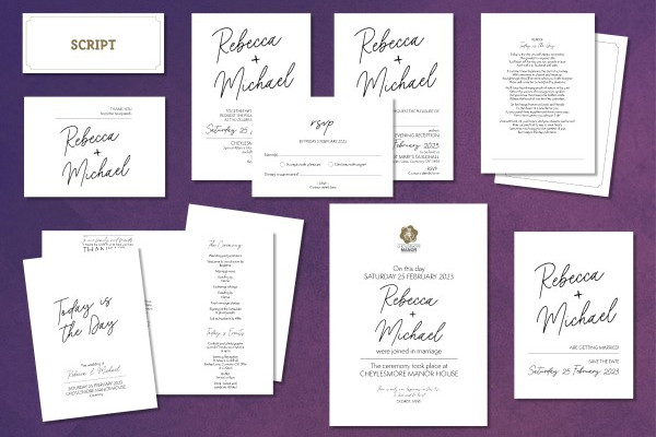 Script stationery theme