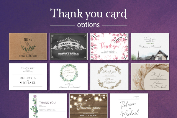 Thank you card options