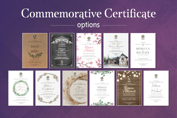 Commemorative certificate options