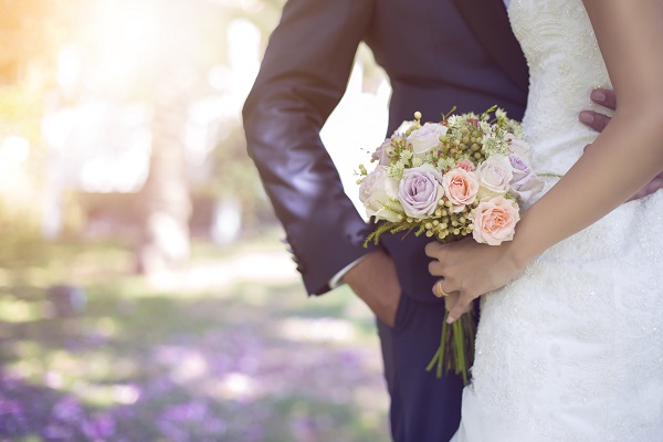 Couple with flowers