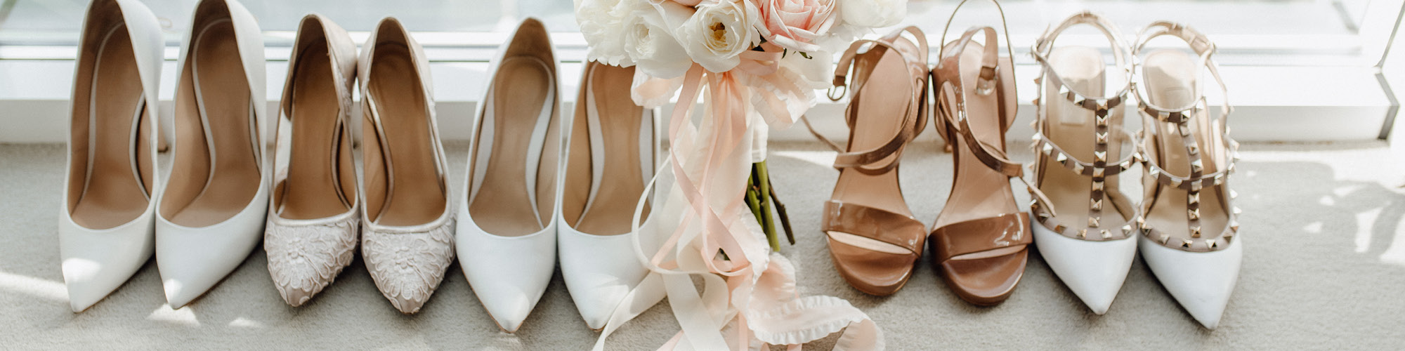 Ladies wedding shoes with flowers