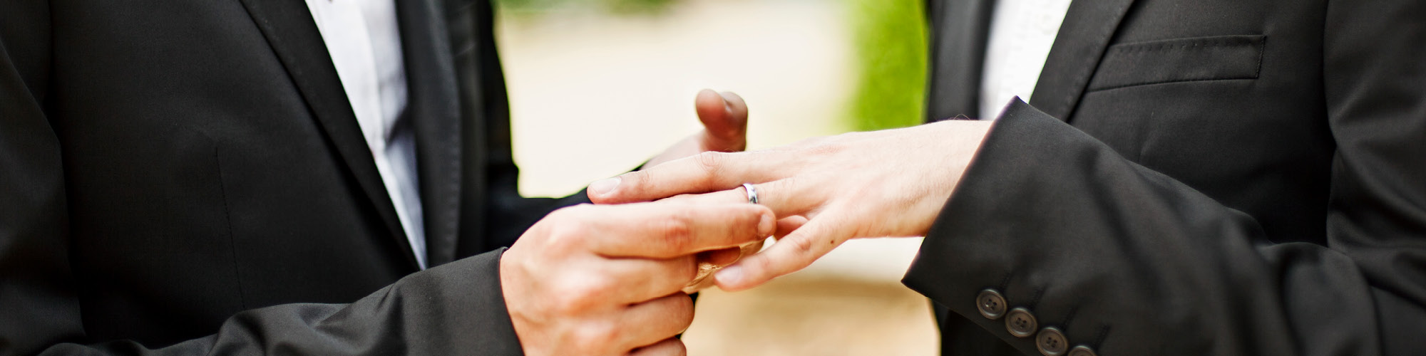 Wedding couple with rings